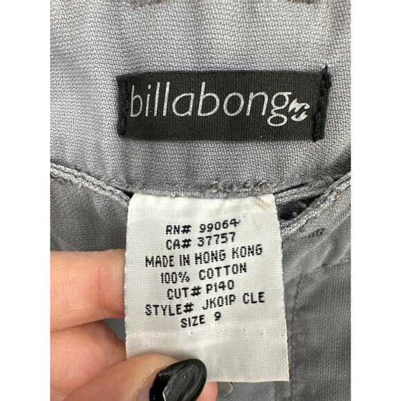 Y2K Vintage Billabong Skirt Medium Gray Canvas Mini Low Rise Surf Beach 90s - Picture 2 of 7